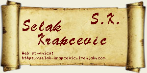 Selak Krapčević vizit kartica